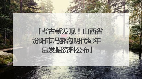 考古新发现！山西省汾阳市冯郝沟明代纪年墓发掘资料公布